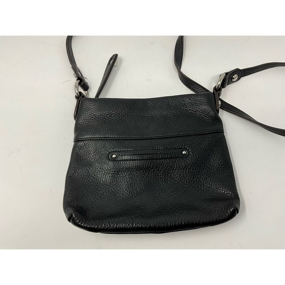 B. Makowsky Black Leather Inner Pocket Crossbody Strap Women's Shoulder Handbag - Picture 2 of 5